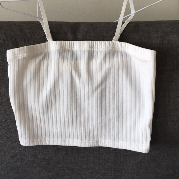 White Cropped Tank Top - Picture 1 of 3